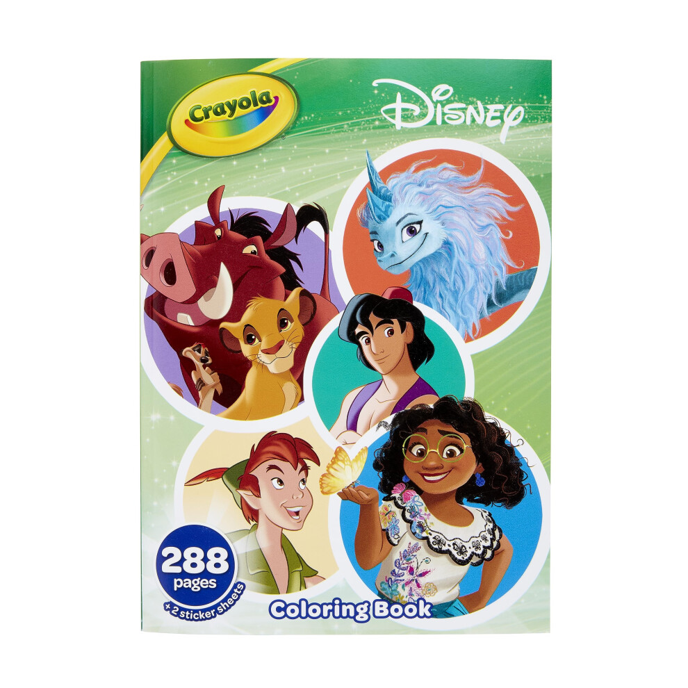 Crayola 288pg Disney Animation Coloring Book with Sticker Sheets  Gift for Girls & Boys  Ages 3+