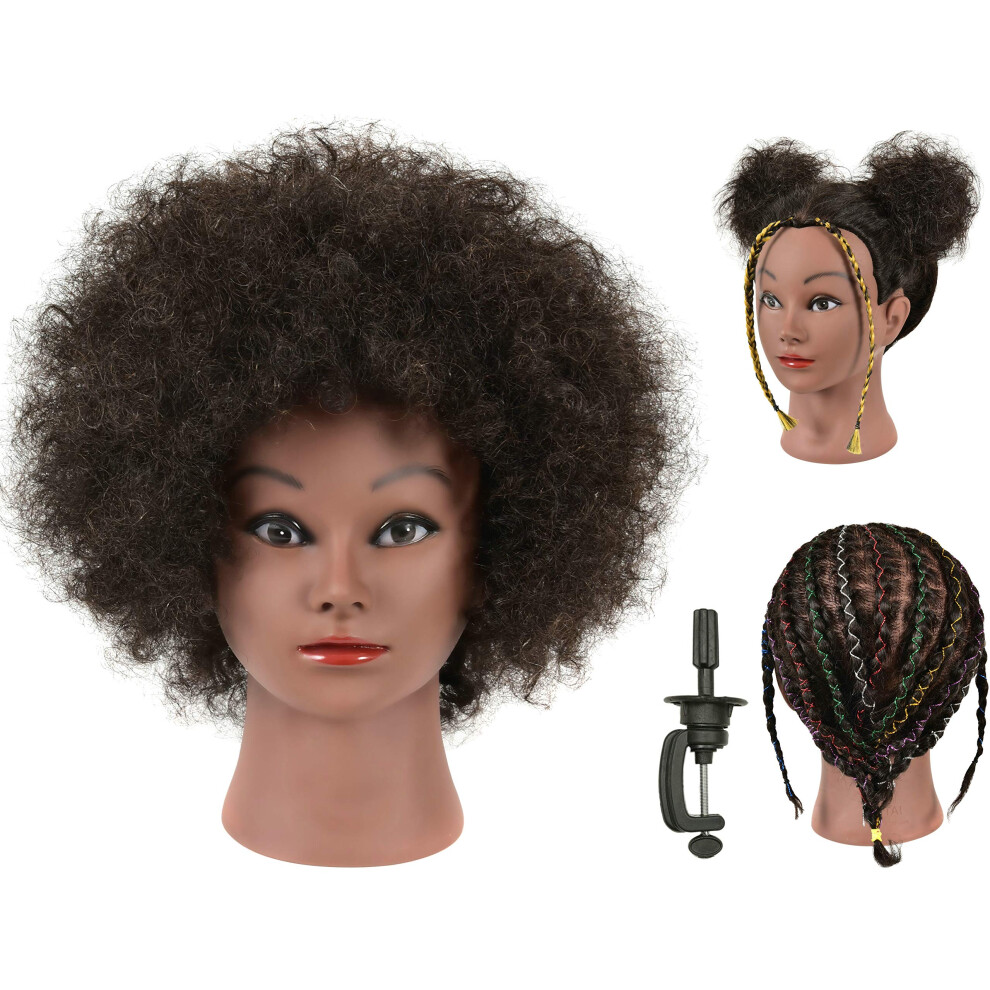 Futai 35 Inch Multicolor Hair Mannequin Head With Table Clamp Stand For Hairdresser Practice Braiding Styling Manikin Cosmetology Makeup Manican Doll