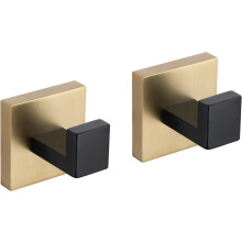 2 Pack Towel Robe Hook Single Hanger Holder Stainless Steel Matte Black Gold 304 Stainless Steel For Shower Kitchen Bathroom