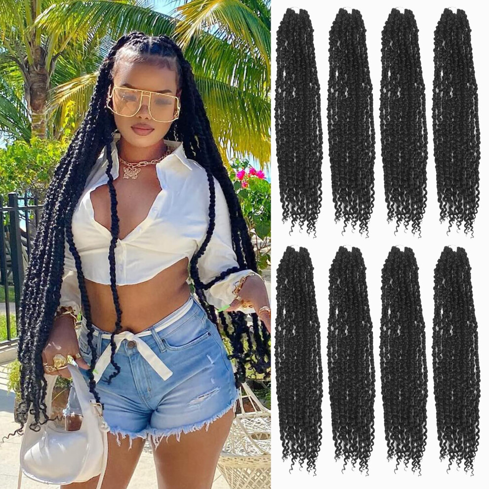 Bileaf 30 Inch Passion Twist Crochet Hair 8 Packs Long Passion Twist Hair Pre-Twisted Pre Looped Ombre Passion Twists Crochet Passion Twist Hair P
