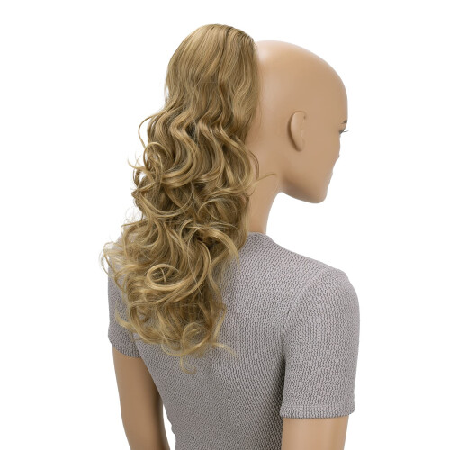 CAISHA 18 """" postiche Extensions de queue de cheval volumineux ondulι brun clair mιlange PH27