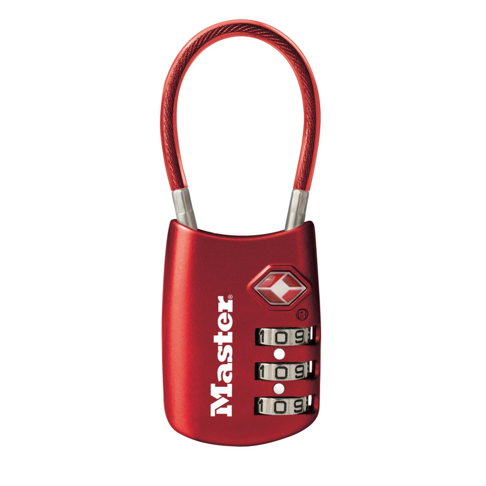 Master Lock 4688D Set Your Own Combination TSA Approved Luggage Lock  1 Pack  Red