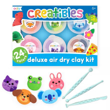 OOLY Creatibles 24 sznu Air Dry Clay kszlet gyerekeknek kzmuves modellezo agyag 3 formz eszkzzel Kzmuves kellkek s anyagok Airdry Clay bark