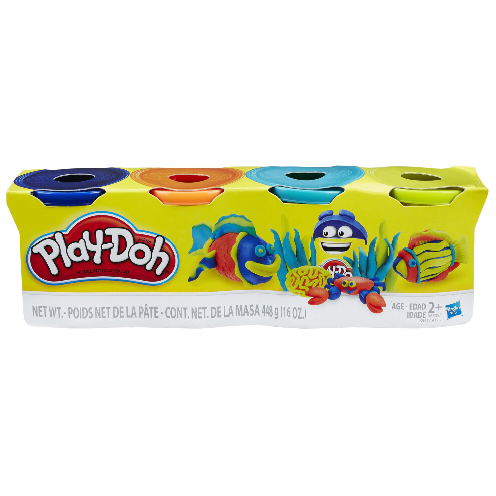 Hasbro Play-Doh B6509ES0 Pack of 4  Dark Blue  Orange  Neon Blue  Neon Green