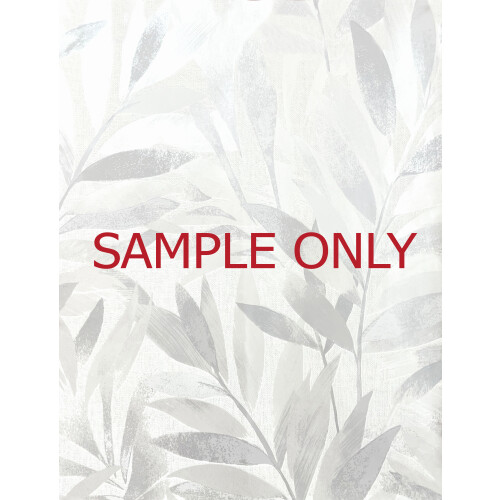 (SAMPLE) Rasch Fiji Leaf Metallic Wallpaper Grey Roll