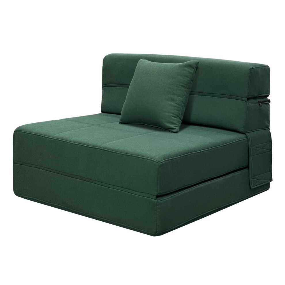 Canap   -lit pliable en mousse     m   moire de forme ANONER avec oreiller, taille double, futon, pour salon, appartement, vert fonc