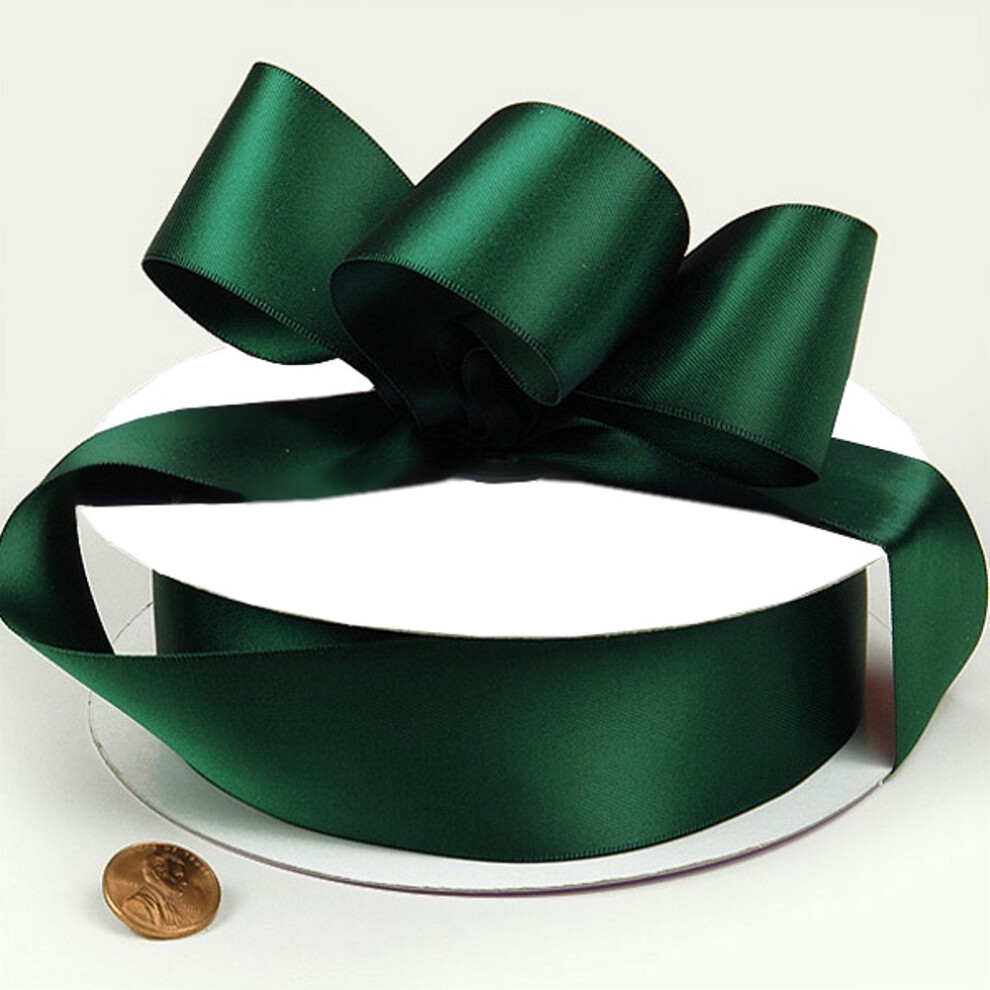 1.5in. Wide Hunter Green Double-Faced Satin Ribbon - 50 Yard Spool