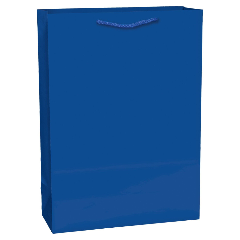 Amscan 47098 Party Friendly Xl Lucido Sacchetto Regalo Forniture (1 Pezzo), Blu Reale-image