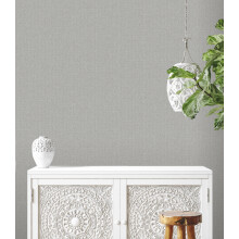 (FULL ROLL) Rasch Fiji Leaf Grey Wallpaper Roll Wall Decor