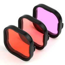 Filtres de plongée pour caméra sous-marine GoPro Hero 8 à 12 - Couvertures de lentille rouge, rouge clair et magenta
