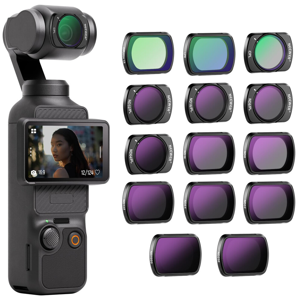 NEEWER Magnetic ND & CPL & Effect Filter Set for DJI OSMO Pocket 3  14 Pack HD CPL ND8 ND16 ND32 ND64 ND128 ND256 ND1000 ND8/PL ND16/PL ND32