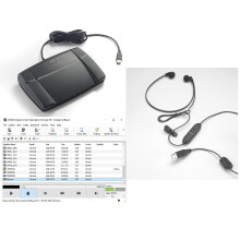 Express Scribe Pro Transkriptionssoftware mit USB-Fußpedal