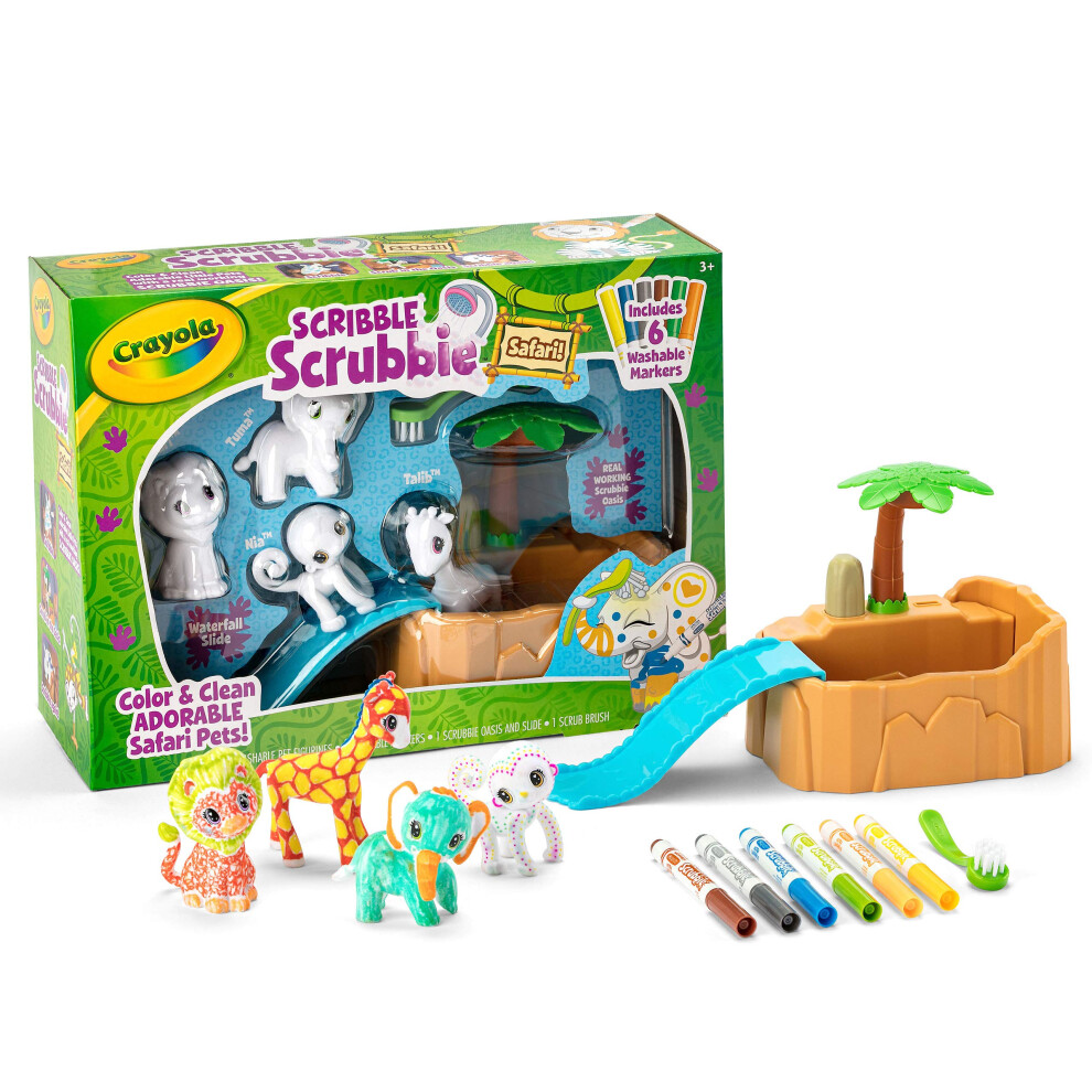 Crayola Scribble Scrubbie Safari Animals Tub Set  Color & Wash Creative Toy  Gift for Kids  Age 3  4  5  6