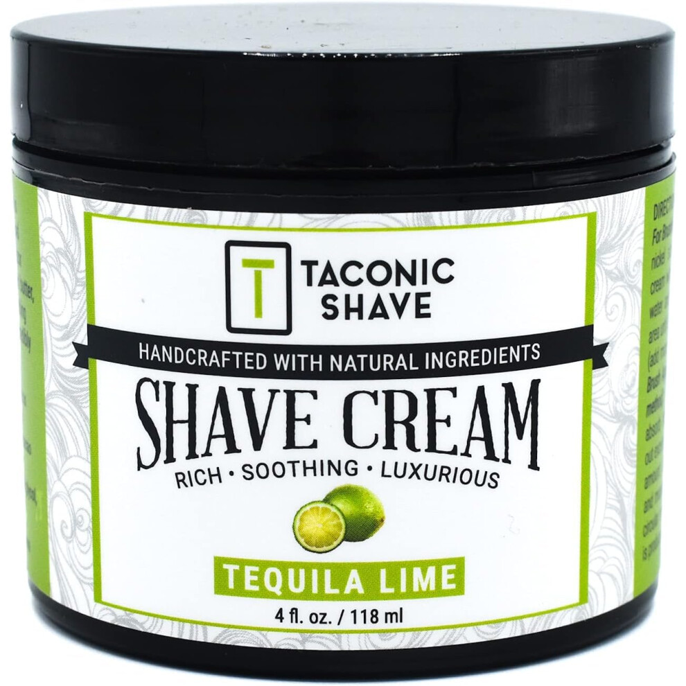 Taconic Shave Cream Highly Concentrated Shaving For Men And Women 4 Oz. Moisturizing Shaving Tub With Skin Soothing Ingredie