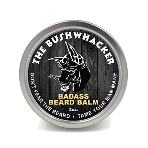 Badass Beard Care Beard Balm - Άρωμα Bushwhacker, 2 oz - Φυσικά Συστατικά, Διατηρεί Μούσι και Γένια Υγιή