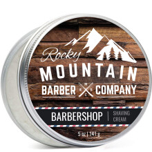 Rakhkräm för män - Barberarskänsla - Tjock lödder för klassisk och cartridge rakning - Rocky Mountain Barber Co - 5oz burk