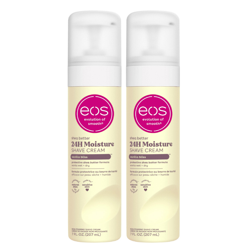 Eos Shea Better Women's Shave - Vanilla Bliss Shea Butter Skin Care Shaving For Women 14 Fl Oz 2-Pack Cream
