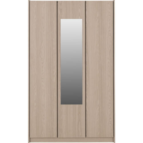 Seconique Paris 3 Door Mirrored Wardrobe Smoked Ash Effect Curved Edges 2