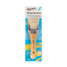 Mont Marte Paint Brush Set for Gesso - 3 Bristle Brushes in Sizes 2 4 and 6 - Flat Brushes - Ideal Brush Set for Gesso Acrylics Oil Paint