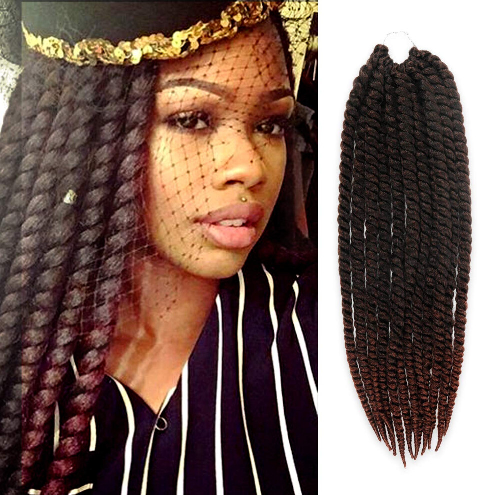 From-Then-To-Now Unisex Black Au-Then-Tic Jumbo Senegalese Twist Crochet Hair 24 Inch 6 Pack Synthetic Extensions For Havana And Mambo Twist Styles (M1b/30 Off & Light