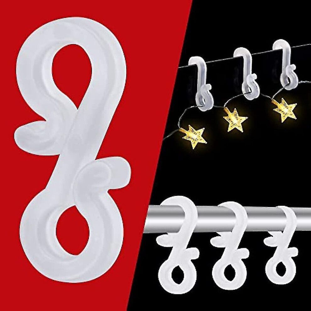 Gutter Hooks, 50 Pcs Gutter Clips For Christmas S Weatherproof Plastic Hooks S Clips Hanging Hooks Plastic Gutter Clips For Xmas Icic Light
