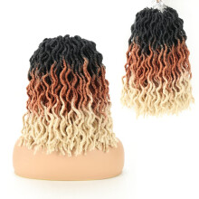 Eliza Wavy Gypsy Locs Faux Locs Ombre 14" 8Paquetes Trenzas Sintéticas Dreadlocs