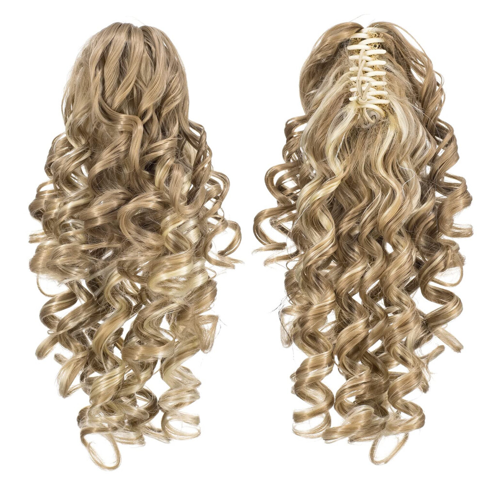 Swacc Unisex Not,Specified 12-Inch Short Screw Curls Claw Clip Ponytail Extensions Synthetic Clip In Drawstring Curly Ponytail Hairpiece Jaw Clip Hair Extension