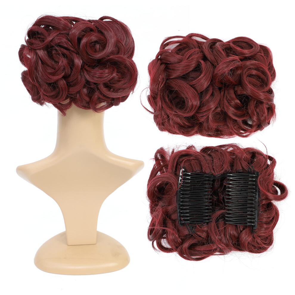 Swacc Short Messy Curly Dish Hair Bun Extension Easy Stretch Hair Combs Clip In Ponytail Extension Scrunchie Chignon Tray Ponytail Hairpiece