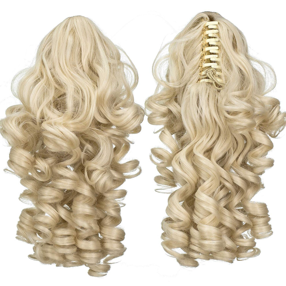 Swacc Unisex Not,Specified 12-Inch Short Screw Curls Claw Clip Ponytail Extensions Synthetic Clip In Drawstring Curly Ponytail Hairpiece Jaw Clip Hair Extension