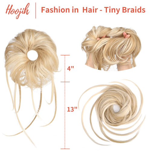 HOOJIH Messy Bun Hårstycke, Super Lång Tousled Updo Hårbunt Extensions 1