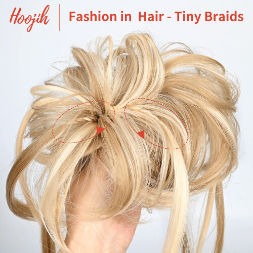 HOOJIH Messy Bun Hårstycke, Super Lång Tousled Updo Hårbunt Extensions 2