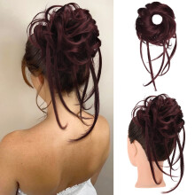 HOOJIH Messy Bun Hårdel, Super Lång Tousled Updo Hårbun Förlängningar
