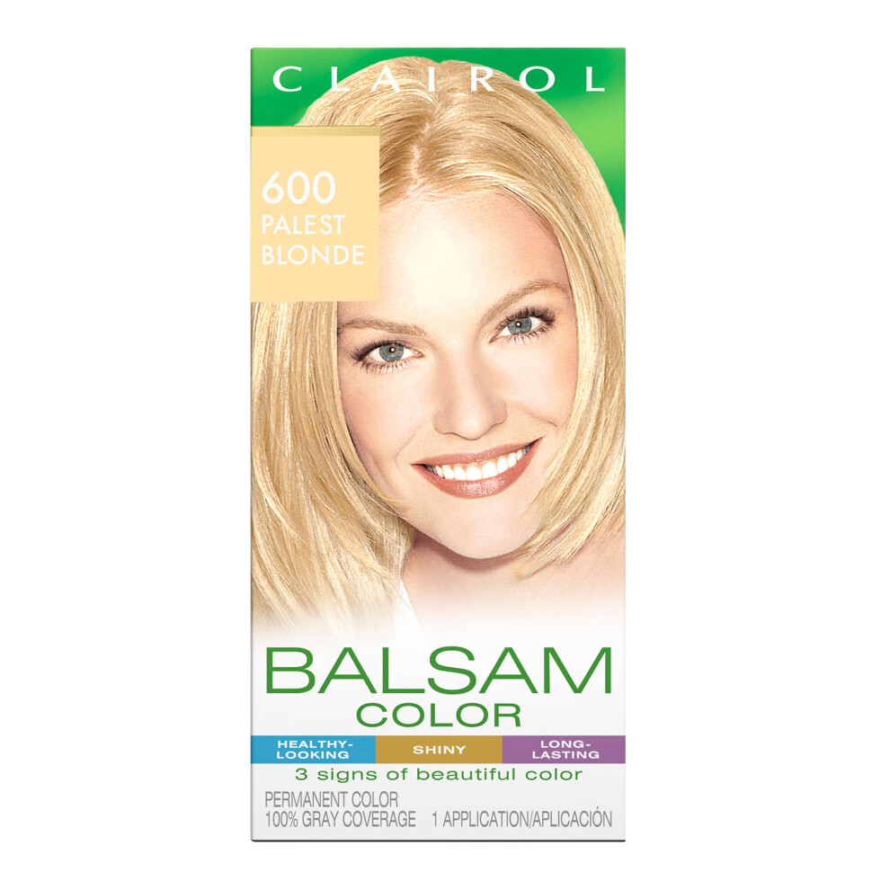 Clairol Balsam Permanent Hair Dye  600 Palest Blonde Hair Color  Pack of 1