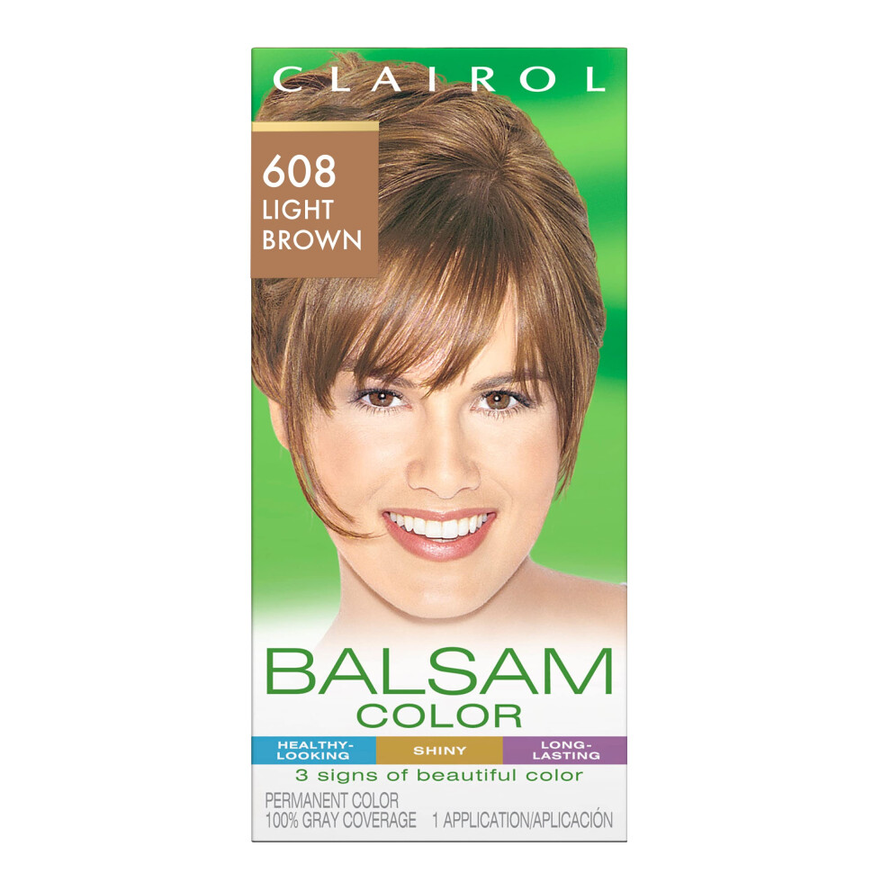 Clairol Balsam Permanent Hair Dye  608 Light Brown Hair Color  Pack of 1