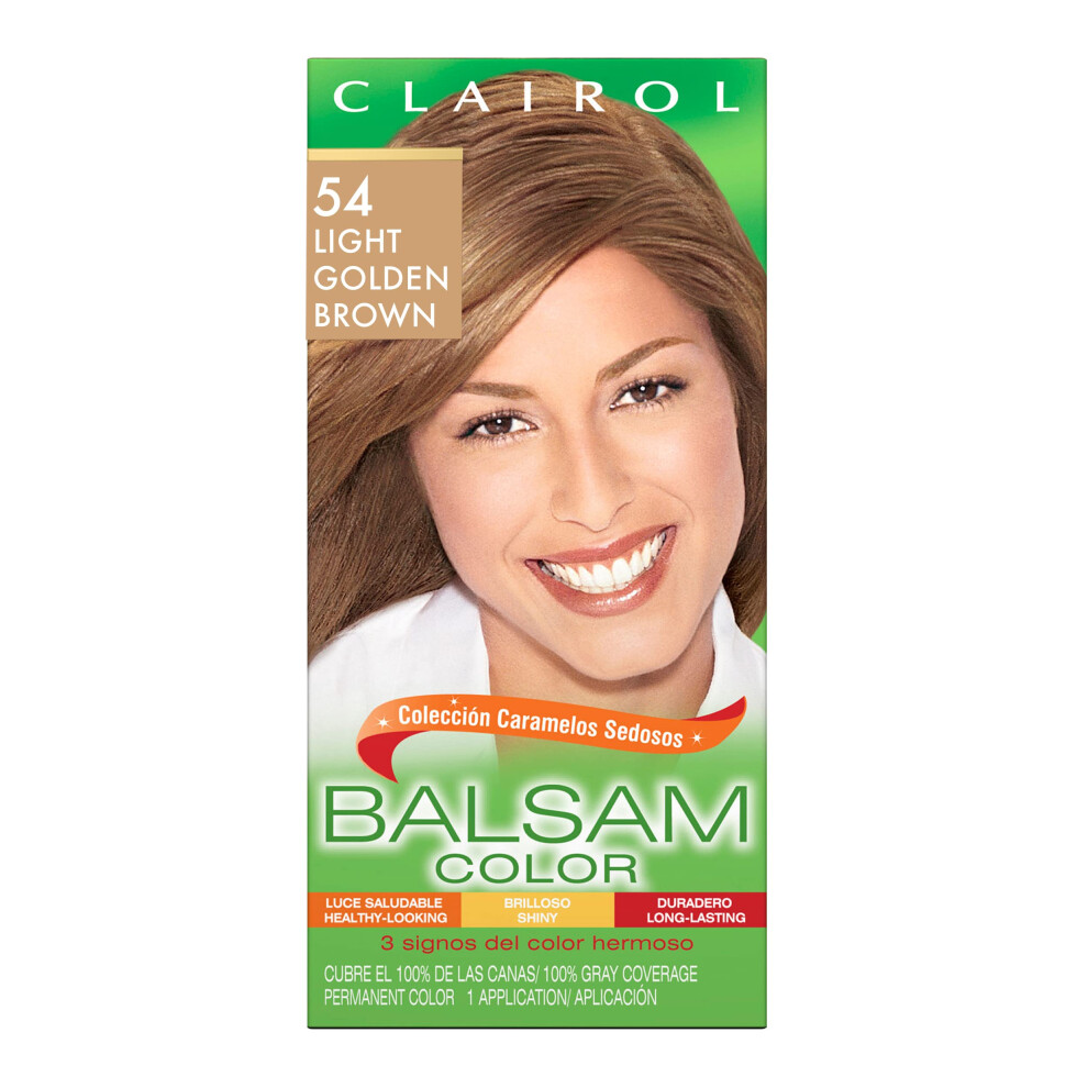 Clairol Balsam Permanent Hair Dye  54 Light Golden Brown Hair Color  Pack of 1