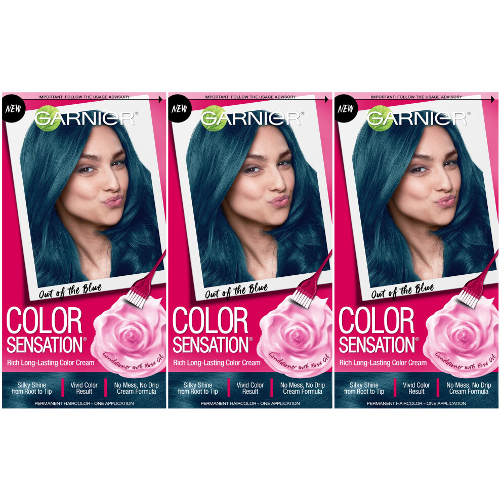 Garnier Hair Color Sensation Hair Cream  Out of the Blue  (Pack of 3)