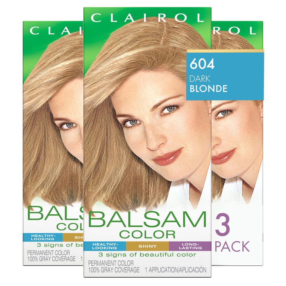 Clairol Balsam Permanent Hair Dye  604 Dark Blonde Hair Color  Pack of 3