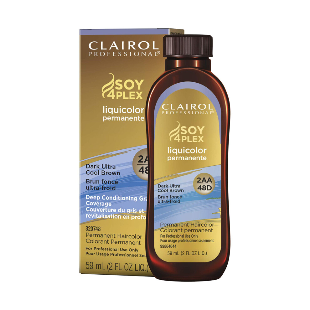 Clairol Professional Permanent Liquicolor for Dark Hair Color  2aa Dark Ultra Cool Brown  2 oz