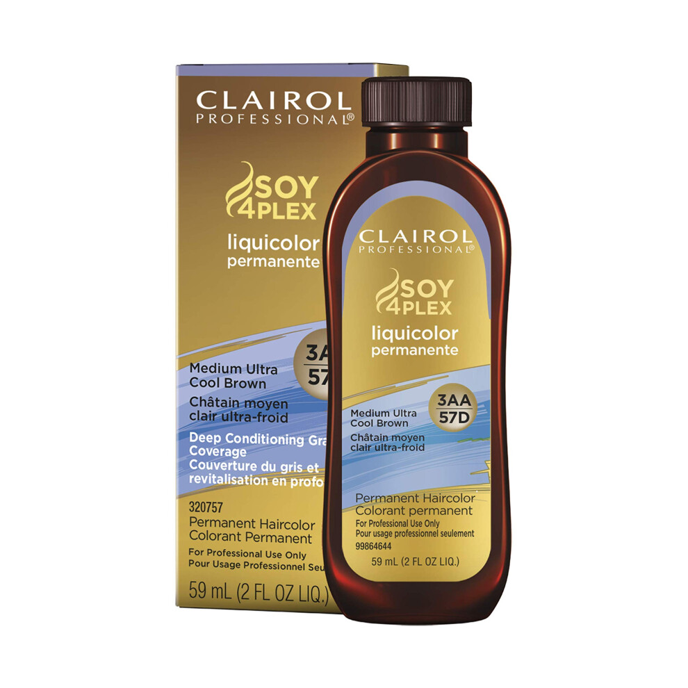 Clairol Professional Permanent Liquicolor for Dark Hair Color  3aa Medium Ultra Cool Brown  2 oz