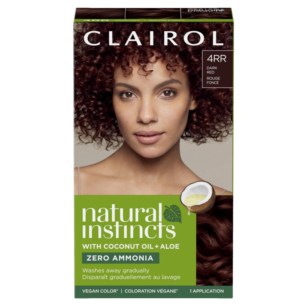 Clairol Natural Instincts Demi-Permanent Hair Dye  4RR Dark Red Hair Color  Pack of 1