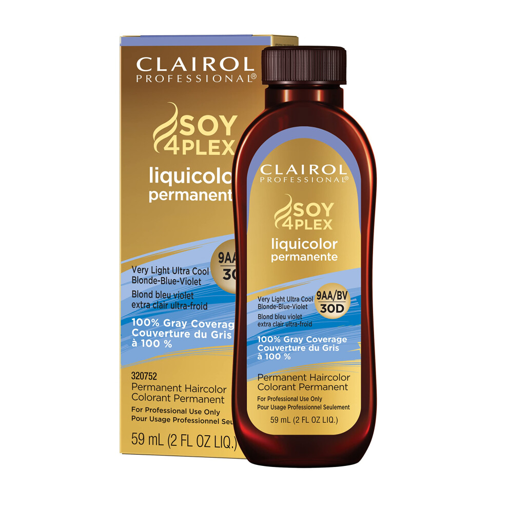 Clairol Professional Permanent Liquicolor for Blonde Hair Color  9aa-bv Light Blonde Blue  2 Fl Oz (Pack of 1)