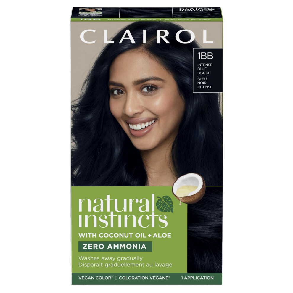 Clairol Natural Instincts Demi-Permanent Hair Dye  1BB Deepest Blue Black Hair Color  Pack of 1