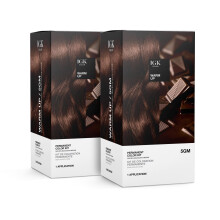 Kit colore permanente IGK (confezione da 2) WARM UP - Castano mogano dorato 5GM | Applicazione facile + rinforza + lucida | Vegano + cruelty-free