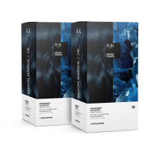 IGK Permanent Color Kit (2er-Pack) MOON DANCE  Dunkelstes Blau Schwarz 1B | Einfache Anwendung + Strkung + Glanz | Vegan + Tierversuchsfrei + Ammon