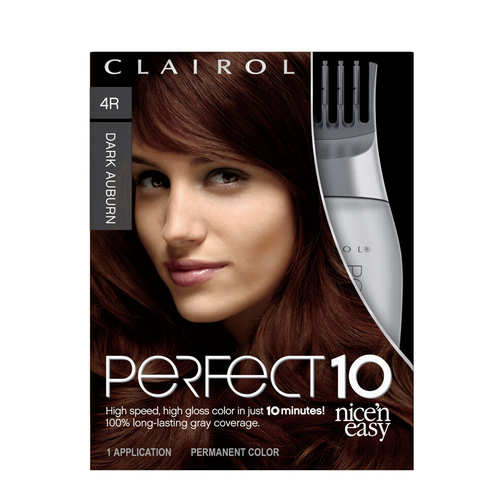 Clairol Nicen Easy Perfect 10 Permanent Hair Dye  4R Dark Auburn Hair Color  Pack of 1