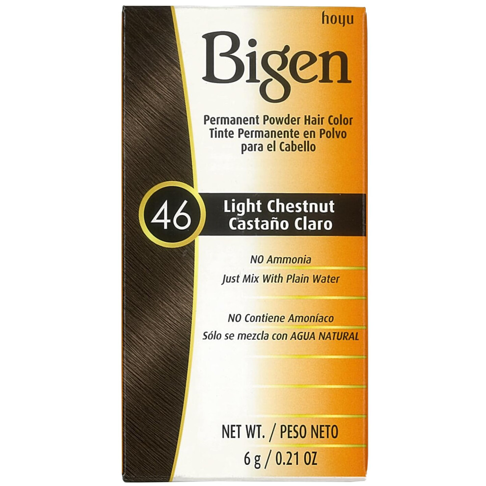 Bigen Permanent Powder Hair Color 46 Light Chestnut 5 Count (Pack of 1)