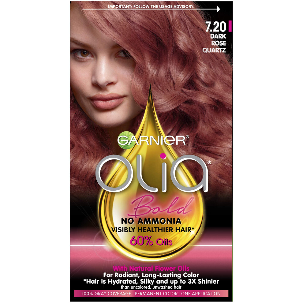 Garnier Olia Bold Ammonia Free Permanent Hair Color (Packaging May Vary)  7.20 Dark Rose Quartz  Rose Hair Dye  1 Kit  Pack of 1