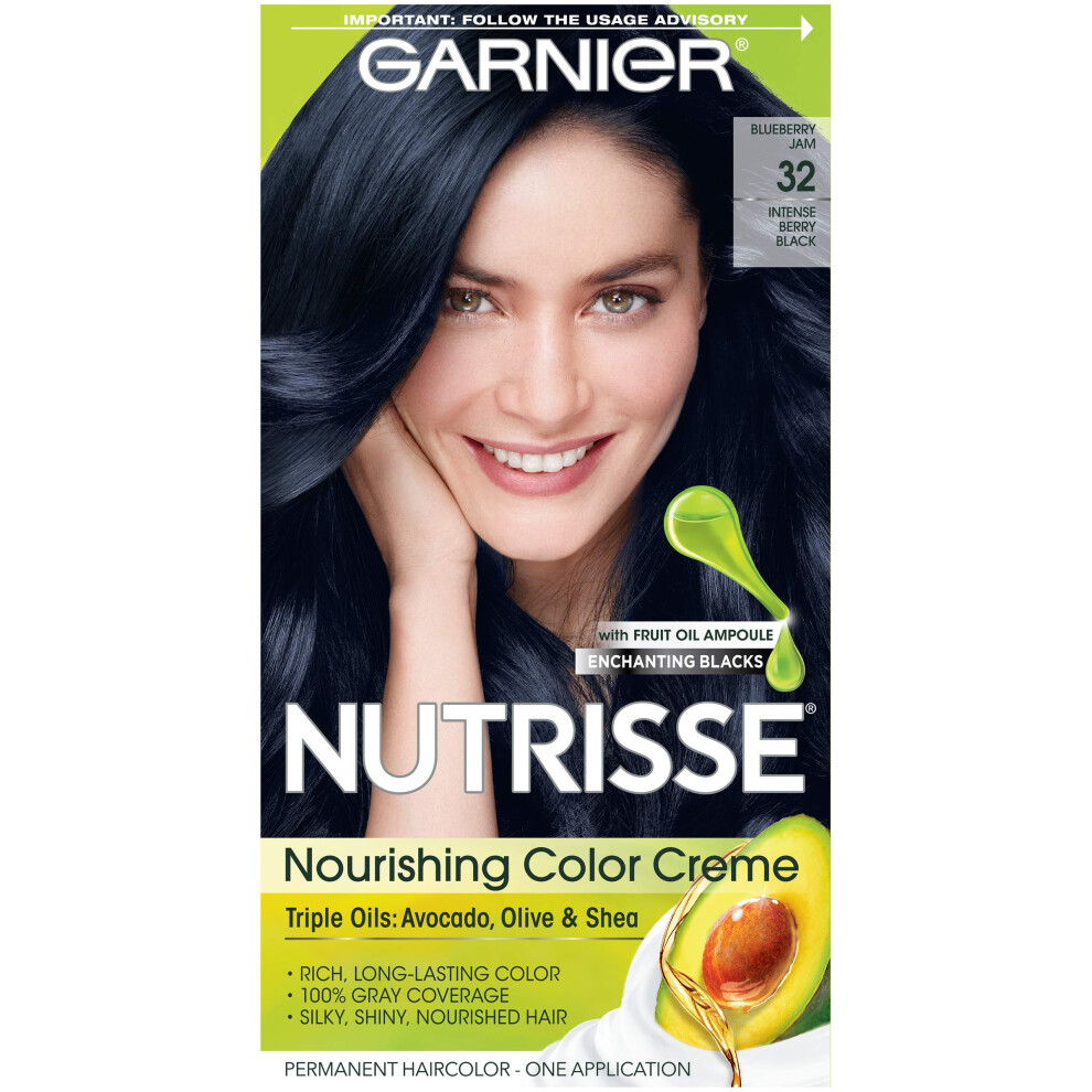 Garnier Hair Color Nutrisse Nourishing Hair Color Creme  Blueberry Jam 32  Intense Berry Black  1 Count