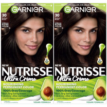Garnier Hair Color Nutrisse Crme nourrissante 30 Brun le plus fonc (Sweet Cola) Teinture permanente pour cheveux 2 units (l'emballage peut var