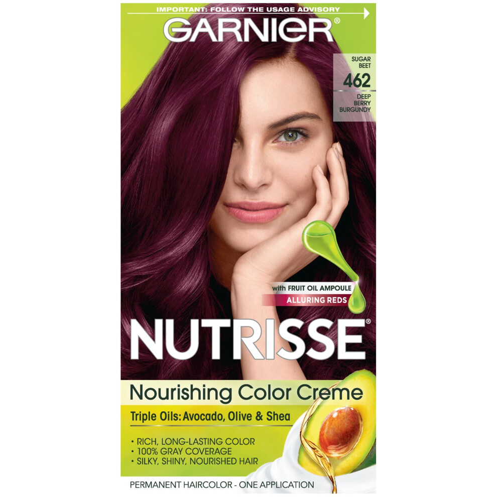 Garnier Hair Color Nutrisse Nourishing Creme  462 Dark Berry Burgundy (Sugar Beet) Red Permanent Hair Dye  1 Count (Packaging May Vary)